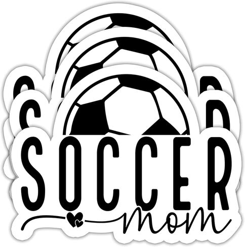 (3PCS) Soccer Ball Sticker with Mini Heart, Soccer Decals, Sport Sticker for Soccer Players, Soccer Fan, Soccer Team– Waterproof Vinyl Decal for Books Laptop Phones Tumblers Water Bottles 3 x 3 Inch in Kuwait