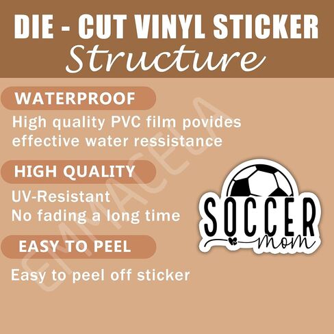 (3PCS) Soccer Ball Sticker with Mini Heart, Soccer Decals, Sport Sticker for Soccer Players, Soccer Fan, Soccer Team– Waterproof Vinyl Decal for Books Laptop Phones Tumblers Water Bottles 3 x 3 Inch in Kuwait