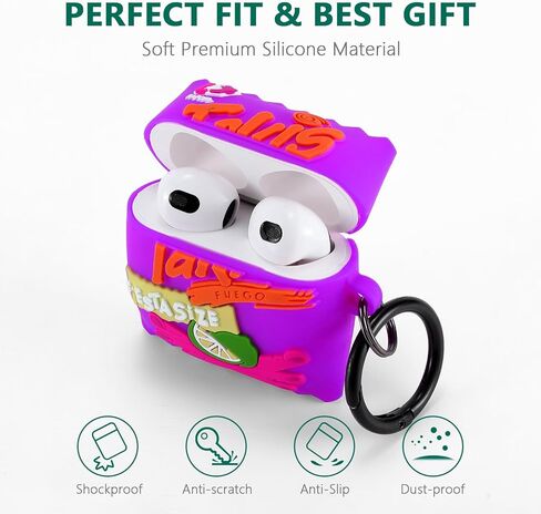 [2Pack] Gedicht for AirPods Case 3rd Generation ، Cute Airpods 3 Cartoon Case ، تصميم فريد من نوعه Fun Fun Kawaii 3D Cartoon Forfer in Kuwait