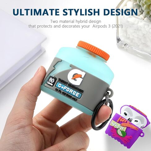 [2Pack] Gedicht for AirPods Case 3rd Generation ، Cute Airpods 3 Cartoon Case ، تصميم فريد من نوعه Fun Fun Kawaii 3D Cartoon Forfer in Kuwait