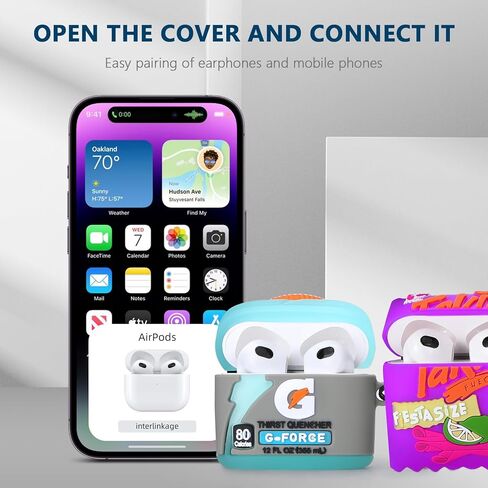 [2Pack] Gedicht for AirPods Case 3rd Generation ، Cute Airpods 3 Cartoon Case ، تصميم فريد من نوعه Fun Fun Kawaii 3D Cartoon Forfer in Kuwait