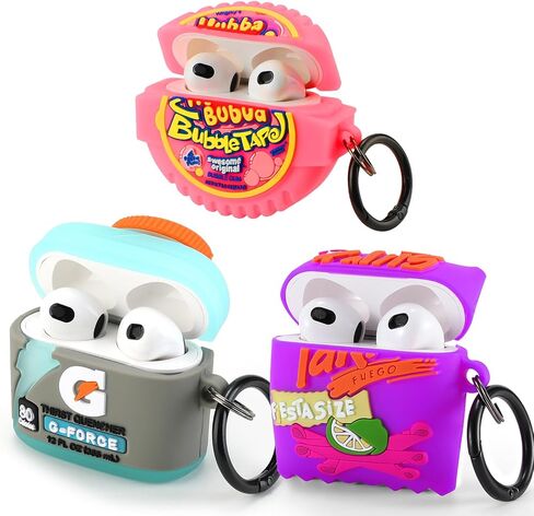 [2Pack] Gedicht for AirPods Case 3rd Generation ، Cute Airpods 3 Cartoon Case ، تصميم فريد من نوعه Fun Fun Kawaii 3D Cartoon Forfer in Kuwait