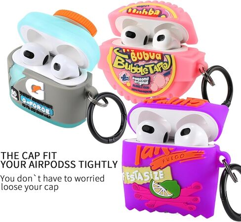 [2Pack] Gedicht for AirPods Case 3rd Generation ، Cute Airpods 3 Cartoon Case ، تصميم فريد من نوعه Fun Fun Kawaii 3D Cartoon Forfer in Kuwait
