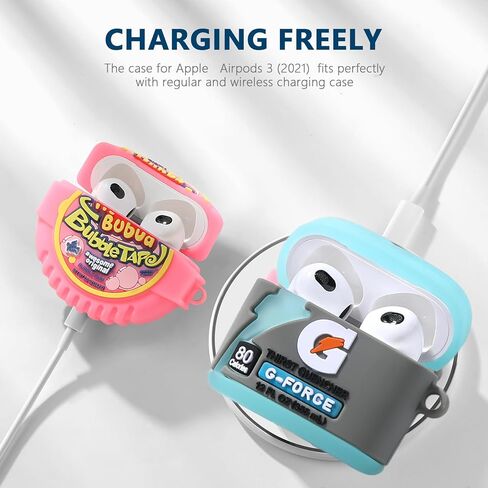 [2Pack] Gedicht for AirPods Case 3rd Generation ، Cute Airpods 3 Cartoon Case ، تصميم فريد من نوعه Fun Fun Kawaii 3D Cartoon Forfer in Kuwait
