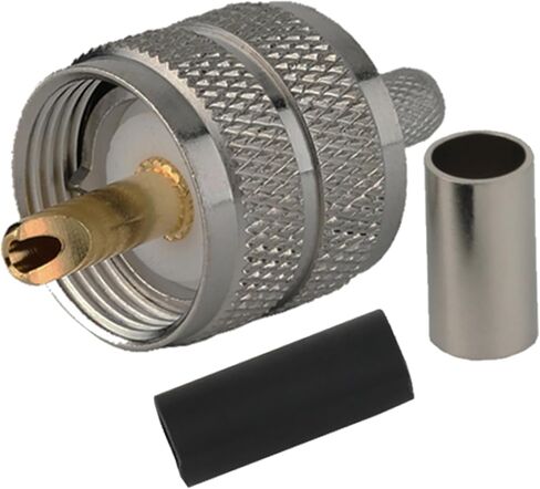 UHF PL259 PL-259 Connector Male Crimp for LMR400 RG8 9913 Cable Compatiable with Ham Radio (UHF Male lmr400 Pack 10) in Kuwait
