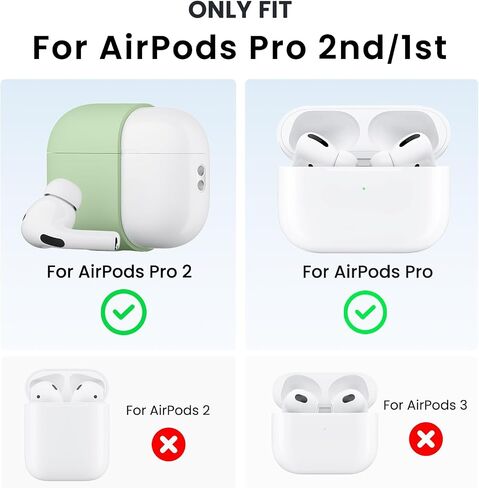 ORNARTO for Airpods Pro 2nd/1st Generation Case with Cleaner Pen, Eartips Cover, Full Protective Soft Silicone for AirPods Pro Case 2022/2019 with Keychain, Front LED Visible Skin Cover-Baby Blue in Saudi Arabia