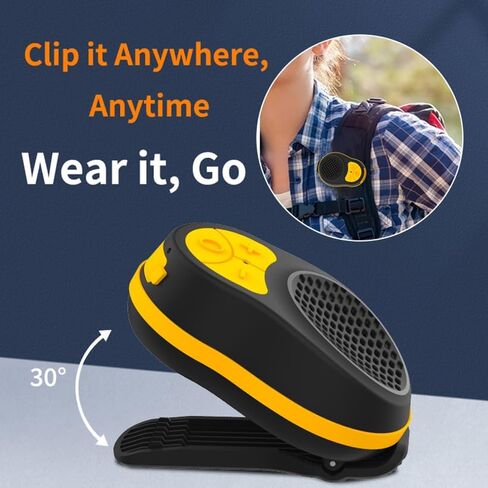 مقطع مكبر صوت قابل للارتداء على مكبر صوت Bluetooth Neck Meaker Bluetooth Wireless Mini Cleper مع ميكروفون 700mAh بطارية قوية حتى 24 ساعة عمر البطارية (أسود+أسود) in Kuwait