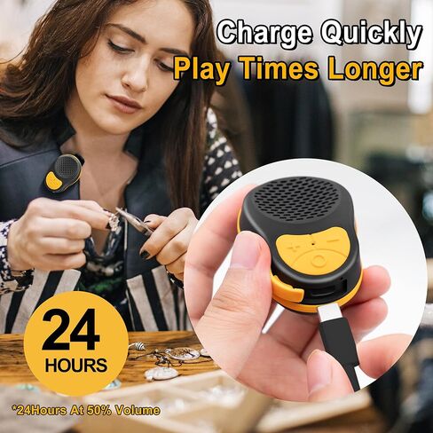 مقطع مكبر صوت قابل للارتداء على مكبر صوت Bluetooth Neck Meaker Bluetooth Wireless Mini Cleper مع ميكروفون 700mAh بطارية قوية حتى 24 ساعة عمر البطارية (أسود+أسود) in Kuwait