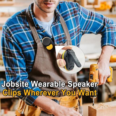 مقطع مكبر صوت قابل للارتداء على مكبر صوت Bluetooth Neck Meaker Bluetooth Wireless Mini Cleper مع ميكروفون 700mAh بطارية قوية حتى 24 ساعة عمر البطارية (أسود+أسود) in Kuwait