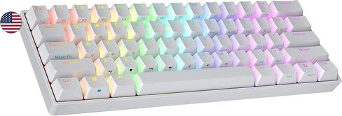 تصنيف N60 Nova 60 ٪ عامل الشكل | لوحة مفاتيح الألعاب الميكانيكية الساخنة | 61 مفتاح Multi Color RGB LED LED لإضاءة PC/MAC Gamer (Black ، Gateron Brown) in Kuwait
