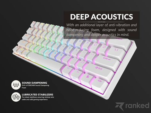 تصنيف N60 Nova 60 ٪ عامل الشكل | لوحة مفاتيح الألعاب الميكانيكية الساخنة | 61 مفتاح Multi Color RGB LED LED لإضاءة PC/MAC Gamer (Black ، Gateron Brown) in Kuwait