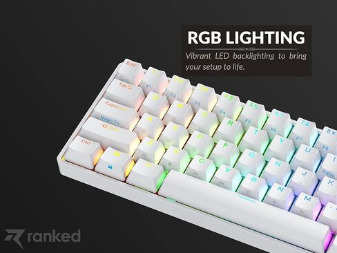 تصنيف N60 Nova 60 ٪ عامل الشكل | لوحة مفاتيح الألعاب الميكانيكية الساخنة | 61 مفتاح Multi Color RGB LED LED لإضاءة PC/MAC Gamer (Black ، Gateron Brown) in Kuwait