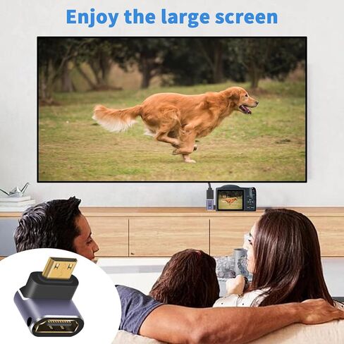 Duttek 8K HDMI to Mini HDMI Adapter, 48Gbps Mini HDMI to HDMI Adapter, Mini HDMI Male to HDMI Female Extender Adapter with LED Working Indicator lamp Compatible for Camera, Camcorder, DSLR 2 Pack in Kuwait