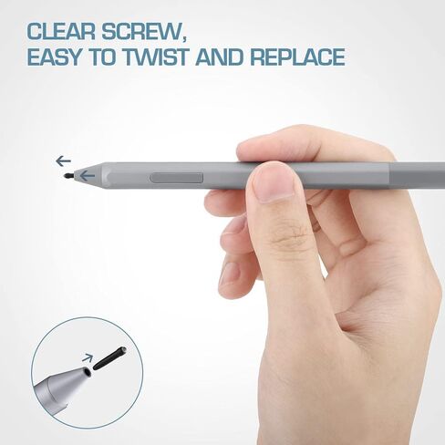 TiMOVO Pen Tips for Surface Pen, (3 Pack, Original HB Type) Original Surface Pen Tips Replacement Kit Fit Microsoft Surface Pro 2017 Pen (Model 1776) & Surface Pro 4 Pen - Black in Kuwait