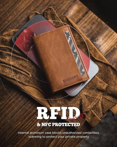 محفظة DUGRAFT المنبثقة مع نافذة لبطاقة الهوية، حامل بطاقات نحيف RFID، حافظة بطاقات ائتمان معدنية من الألومنيوم للرجال مع فتحات جلدية in Kuwait