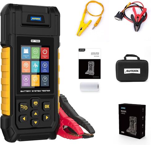AUTOOL Car Battery Tester 12V 24V 20-2000CCA Battery Load Tester, Cranking&Charging&Voltage Leakage Test with Built-in Printer, 3.2" Screen with Data Review Reverse Polarity Protection in Saudi Arabia
