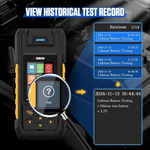 AUTOOL Car Battery Tester 12V 24V 20-2000CCA Battery Load Tester, Cranking&Charging&Voltage Leakage Test with Built-in Printer, 3.2" Screen with Data Review Reverse Polarity Protection in Saudi Arabia
