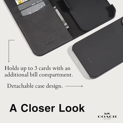 Coach Signature Canvas مقصتان من قطعتين قابلة للفصل الورقة iPhone 15 ، متوافقة مع الشحن اللاسلكي - توقيع تان in Kuwait