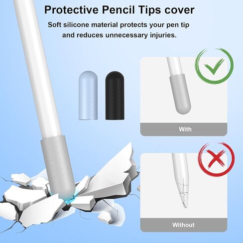 Replacement Pencil Tips for Apple Pencil Pro USB C with Silicone Protective Cover Pen Tips for Apple Pencil 2nd 1st Gen iPencil Nibs No Wear Precise Control for iPad Pencil (White Pink Purple 3 Pack) in Kuwait