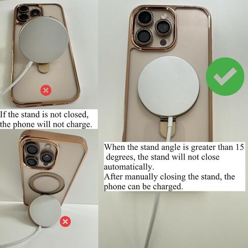 Alphex Invisible Stand for MagSafe iPhone 14 Pro Max Case, Official Color Match for iPhone, 12FT Military Drop Protection, Shockproof Phone Ring Slim Cover 6.7 inch, Luxury Gold in Saudi Arabia