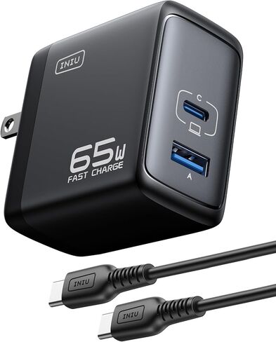 iniu usb c charger ، 3-port 65w pd gan charger ، uSB c charger compact compact for macbook pro/air ، dell xps 13 ، ipad pro ، samsung galaxy s23 ، note 20/10+، iPhone 16/15/14 ، سطح البخار in Kuwait