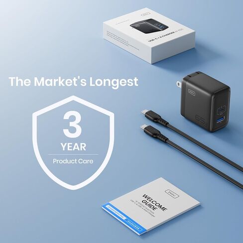 iniu usb c charger ، 3-port 65w pd gan charger ، uSB c charger compact compact for macbook pro/air ، dell xps 13 ، ipad pro ، samsung galaxy s23 ، note 20/10+، iPhone 16/15/14 ، سطح البخار in Kuwait