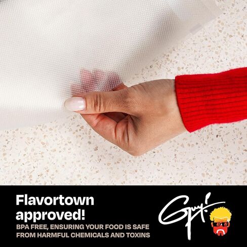 Guy Fieri's Flavortown Compact Vacuum Sealer with Built-In Roll Storage and Dry & Moist Modes - Includes Starter Kit (5) Quart Size Bags, 10ft Roll, and Accessory Hose for Containers and Bottles in Saudi Arabia
