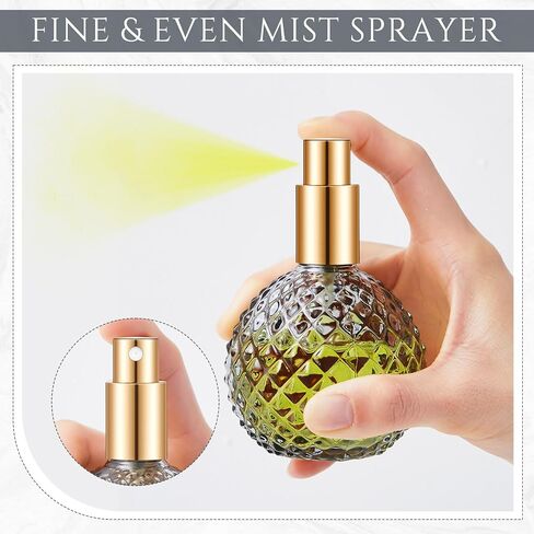 4 Pcs 100ml Retro Perfume Bottles Pink Empty Perfume Glass Bottle Refillable Decorative Bottles Fine Mist Spray Bottles for Women Perfume Atomizer Sprayer with Refill Tool for Travel in Kuwait