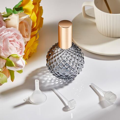 4 Pcs 100ml Retro Perfume Bottles Pink Empty Perfume Glass Bottle Refillable Decorative Bottles Fine Mist Spray Bottles for Women Perfume Atomizer Sprayer with Refill Tool for Travel in Kuwait