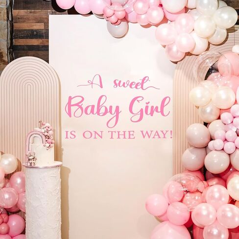 Oh Baby Sign for Backdrop, Large Adhesive Sign Decal Oh Baby Letters Sticker Wall Decor Balloons Arch Backdrop for Baby Shower Party Supplies Decorations in Saudi Arabia