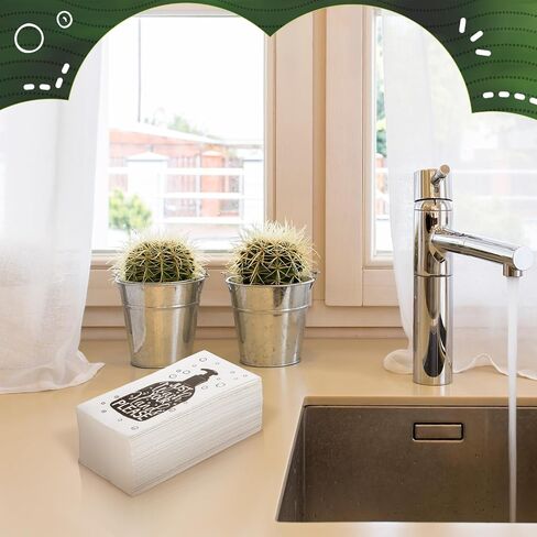 Disposable Guest Towels Bathroom Paper Towels Guest Hand Towels Napkins Just Wash Your Hands Please Bathroom Napkins for Powder Room Wedding Holiday (White Black, 120 Pcs) in Kuwait