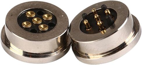 1Pair 1Pin/2Pin/3Pin/4Pin/5Pin Round Magnetic Pogo Pin Connector,12V 3A DC Power Male+Female Socket Charge Spring Loaded Magnet Pogo Pin Connector DC Power Charging Connector Power Socket (4Pin-A) in Kuwait