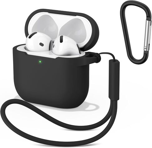Meliya for Airpods 4 Case Cover 2024 مع حبل الحبل والفوقية ، حالة حماية من السيليكون الناعمة لحالة الجيل الرابع من Apple Airpods ، الحماية الكاملة ، دعم الشحن اللاسلكي (شاي الحليب) in Kuwait
