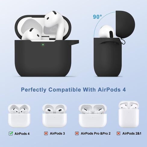 Meliya for Airpods 4 Case Cover 2024 مع حبل الحبل والفوقية ، حالة حماية من السيليكون الناعمة لحالة الجيل الرابع من Apple Airpods ، الحماية الكاملة ، دعم الشحن اللاسلكي (شاي الحليب) in Kuwait