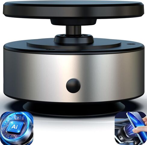 360 Rotatable Suction Cup Phone Mount, Car Magnet Phone Mount with Electric Suction Cup Vacuum Suitable for Car/Dashboard/Gym/Mirror/Bathroom/Smooth Surface, Compatible Magsafe iPhone/Android(Silvery) in Kuwait