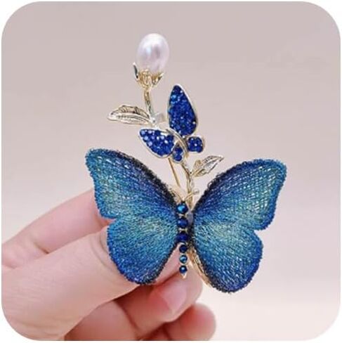CZ Rhinestone Butterfly Brooch Pin for Women Classic Animal Insect Brooches for Wedding Party Sparkly Crystal Butterfly Suit Jewelry Gifts in Saudi Arabia