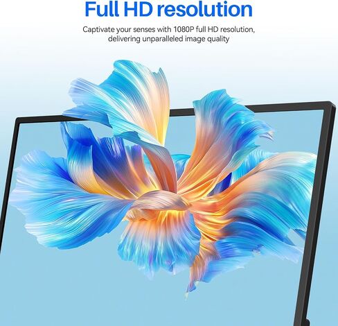 Touchscreen Portable Monitor 14 Inch IPS Slim Travel Screen FHD 1080P HDR FreeSync Bezel Less USB-C Computer Monitor with Cover Stand and Speakers for Laptop PC Mac Surface PS4/5 Xbox in Kuwait