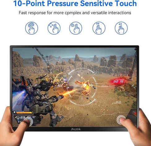 Touchscreen Portable Monitor 14 Inch IPS Slim Travel Screen FHD 1080P HDR FreeSync Bezel Less USB-C Computer Monitor with Cover Stand and Speakers for Laptop PC Mac Surface PS4/5 Xbox in Kuwait