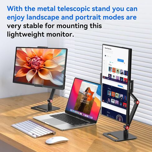 Touchscreen Portable Monitor 14 Inch IPS Slim Travel Screen FHD 1080P HDR FreeSync Bezel Less USB-C Computer Monitor with Cover Stand and Speakers for Laptop PC Mac Surface PS4/5 Xbox in Kuwait
