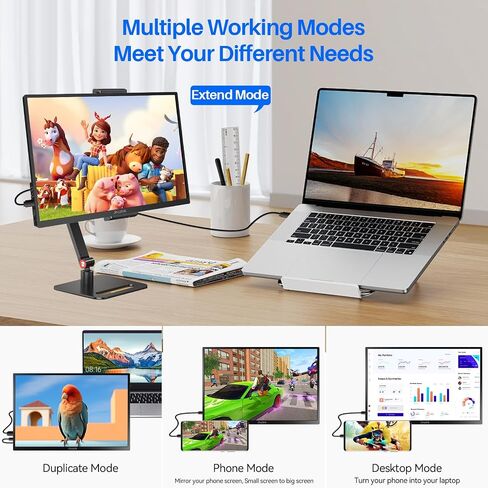 Touchscreen Portable Monitor 14 Inch IPS Slim Travel Screen FHD 1080P HDR FreeSync Bezel Less USB-C Computer Monitor with Cover Stand and Speakers for Laptop PC Mac Surface PS4/5 Xbox in Kuwait