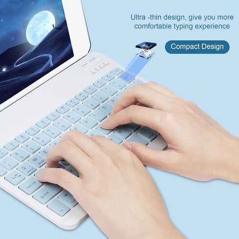 CHUYI Wireless Bluetooth Keyboard and Mouse Combo, Compact Ultra-Thin Sleek Design Cordless Rechargeable Keyboard and Mouse Set 78Keys for PC Computer Mac/Windows/iOS/Android (10 inch - Pink) in Kuwait