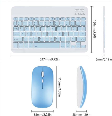 CHUYI Wireless Bluetooth Keyboard and Mouse Combo, Compact Ultra-Thin Sleek Design Cordless Rechargeable Keyboard and Mouse Set 78Keys for PC Computer Mac/Windows/iOS/Android (10 inch - Pink) in Kuwait