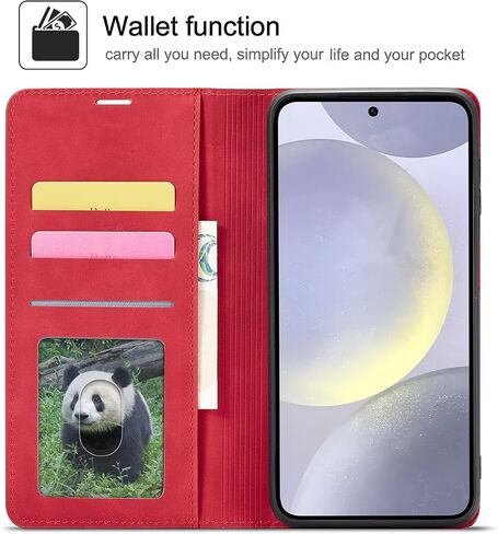 QLTYPRI Case for Samsung Galaxy A16 4G/5G, Premium PU Leather Cover TPU Bumper with Card Holder Kickstand Hidden Magnetic Adsorption Shockproof Flip Wallet Case for Samsung Galaxy A16 4G/5G - Black in Saudi Arabia