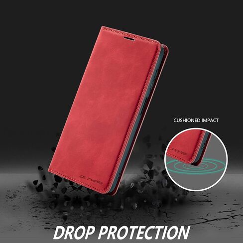 QLTYPRI Case for Samsung Galaxy A16 4G/5G, Premium PU Leather Cover TPU Bumper with Card Holder Kickstand Hidden Magnetic Adsorption Shockproof Flip Wallet Case for Samsung Galaxy A16 4G/5G - Black in Saudi Arabia
