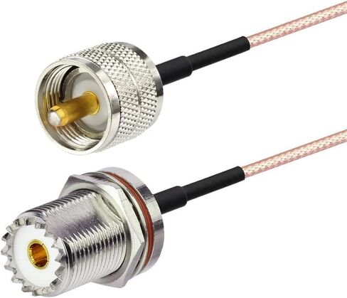 Superbat CB Coax Cable 3ft RG8X Coaxial Cable UHF SO239 Female to PL259 Male Jumper for Ham Radio Duplexer Tuner Dummy Load SWR Meter Switch Monitor etc. in Kuwait