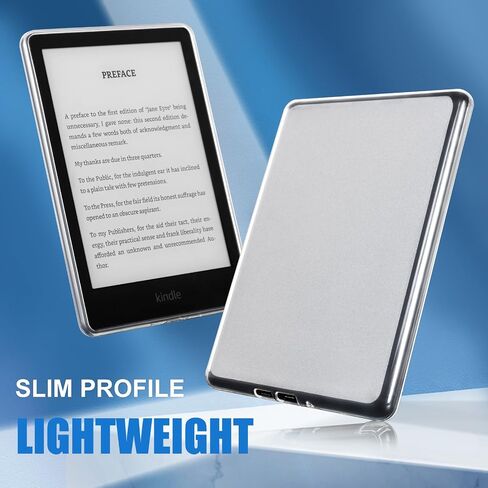 CoBak Clear Case & Hand Strap for Kindle Paperwhite 11th Gen 2021 & Signature Edition(6.8")-Lightweight Scratch-Proof Silicone Back Cover. Perfectly Clear Protection,Quilted Diamond in Saudi Arabia