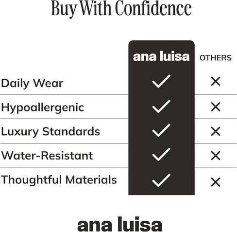 Ana Luisa Chunky Silver Hoop Earrings - Abby - Versatile Silver Rhodium Plated Hoops - Hypoallergenic, Water-Resistant, Tarnish-Free - Stylish Hoop Earrings - Valentine's Day Gifts for Her in Kuwait