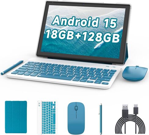 ATOZEE Tablet with Keyboard Android 13 Tablets 2 in 1 Tablet 12GB+128GB, 10 inch Tablets Set Include Case Mouse Stylus Pen, 10.1" Tableta HD Dual Camera 2.4G/5G Wi-Fi WIFI6 BT5.0 Game Tab PC in Kuwait