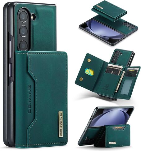 Detachable Wallet Case for Samsung Galaxy Z Fold 5, DG.MING Premium Leather Magnetic Back Cover Shockproof Phone Case with Trifold Card Holder Wallet (Black) in Kuwait