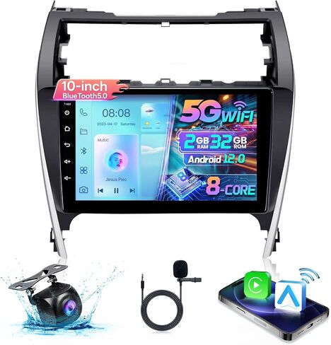 8 Core 2G+32G Car Radio Stereo for Toyota Camry 2015 2016 2017,10.1" HD Touch Screen Radio Carplay Andriod Auto Player Headunit Support for JBL GPS SWC DSP FM/RDS Mic Backup Camera in Saudi Arabia